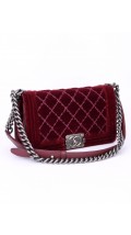 Chanel Boy Old Meidum Velvet Bag