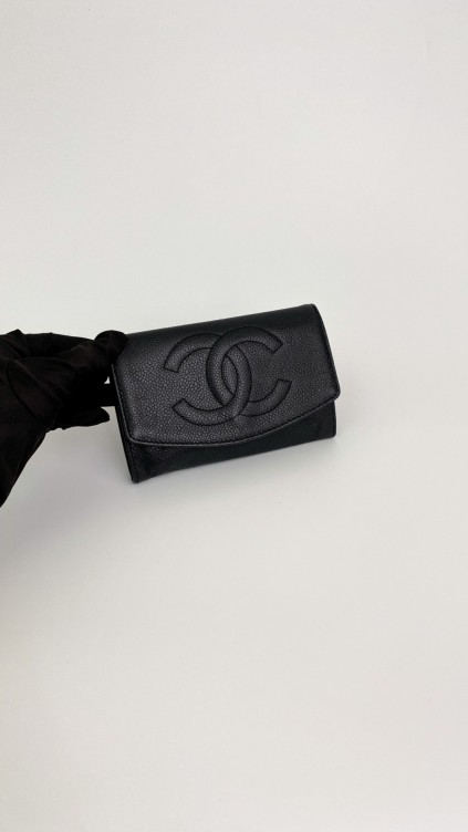 Chanel lommebok i caviar