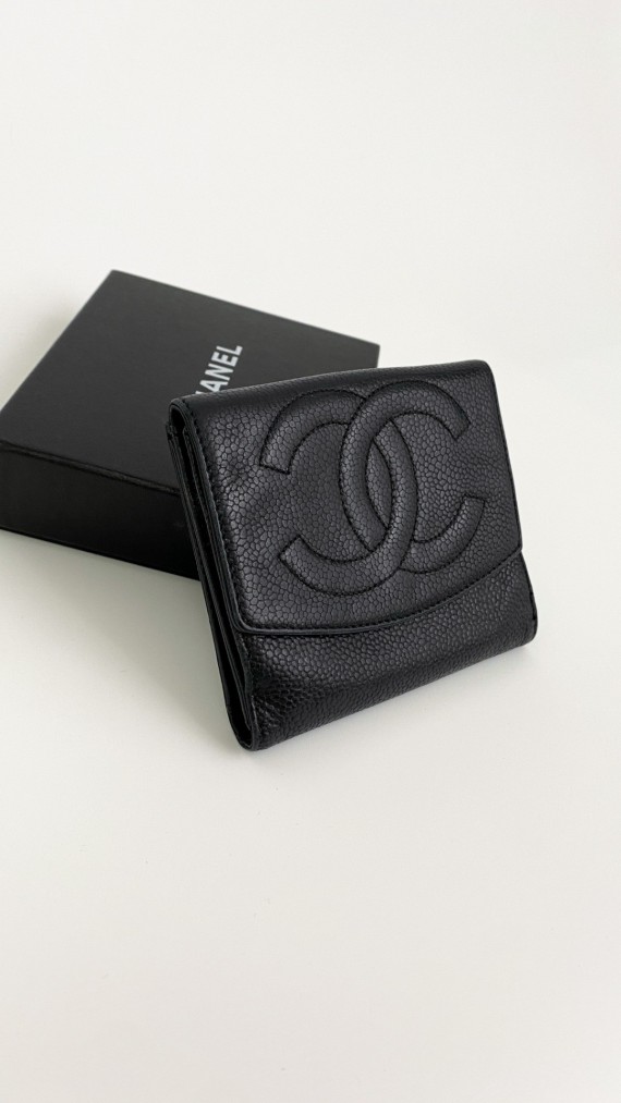 Chanel lommebok(kort) i caviar