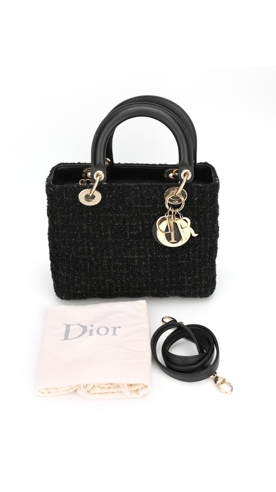 Lady Dior Tweed Medium Shoulder Bag