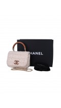 Chanel Wood Handle Tweed Bag