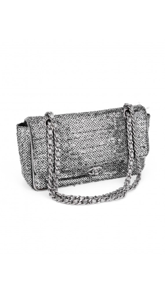 Chanel Singel Flap Bag Sparkle Size Medium