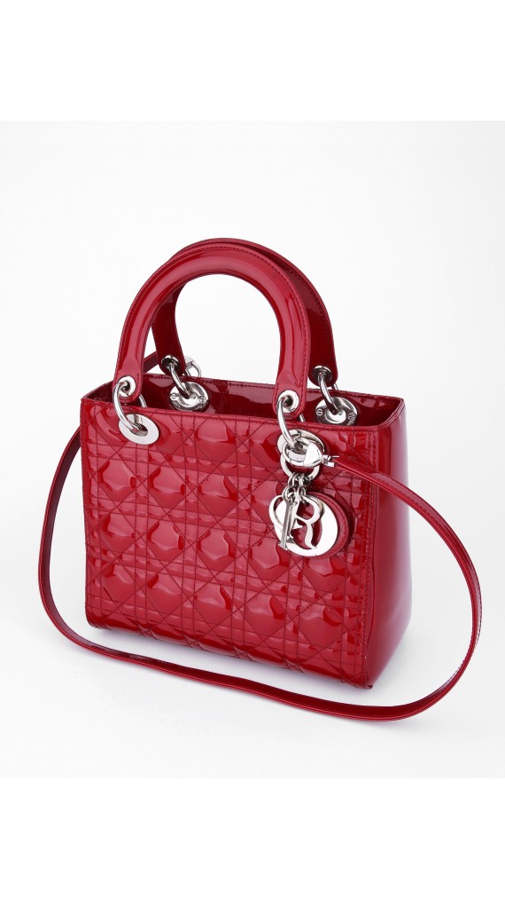 Lady Dior Patent Shoulder Bag Medium