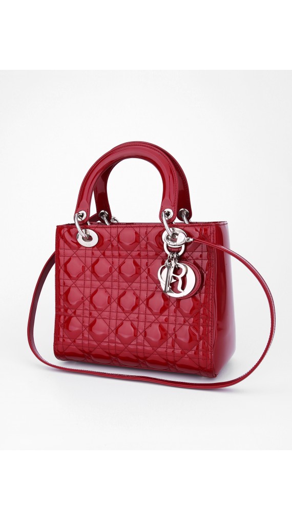 Lady Dior Patent Shoulder Bag Medium