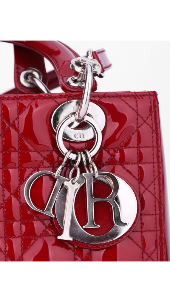 Lady Dior Patent Shoulder Bag Medium