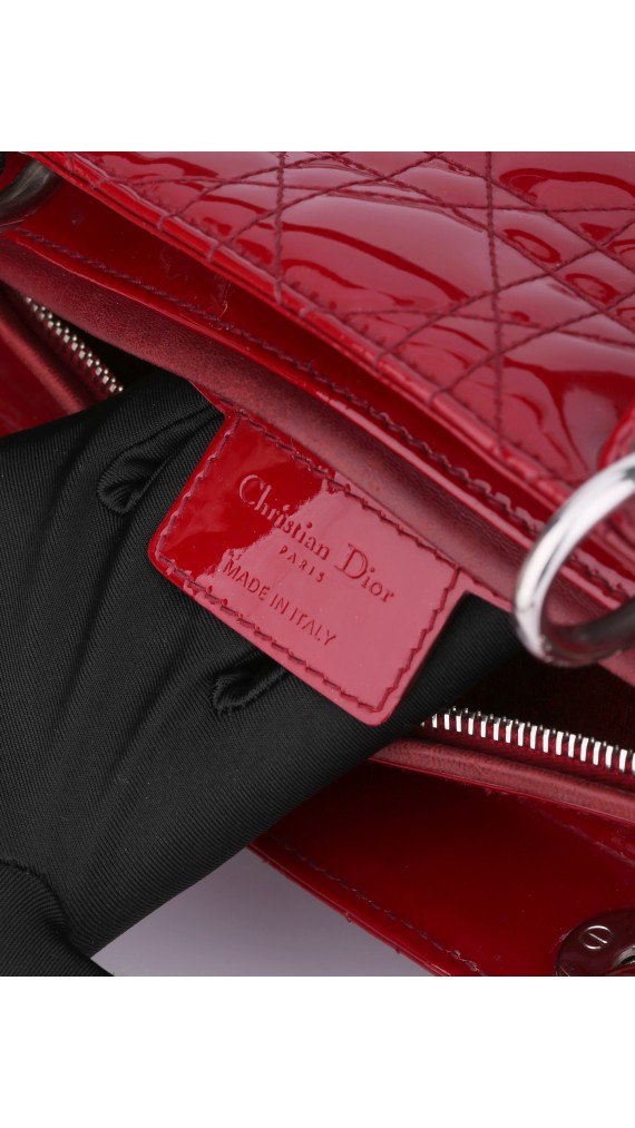 Lady Dior Patent Shoulder Bag Medium