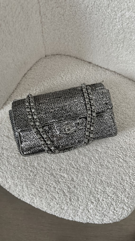 Chanel Singel Flap Bag Sparkle Size Medium