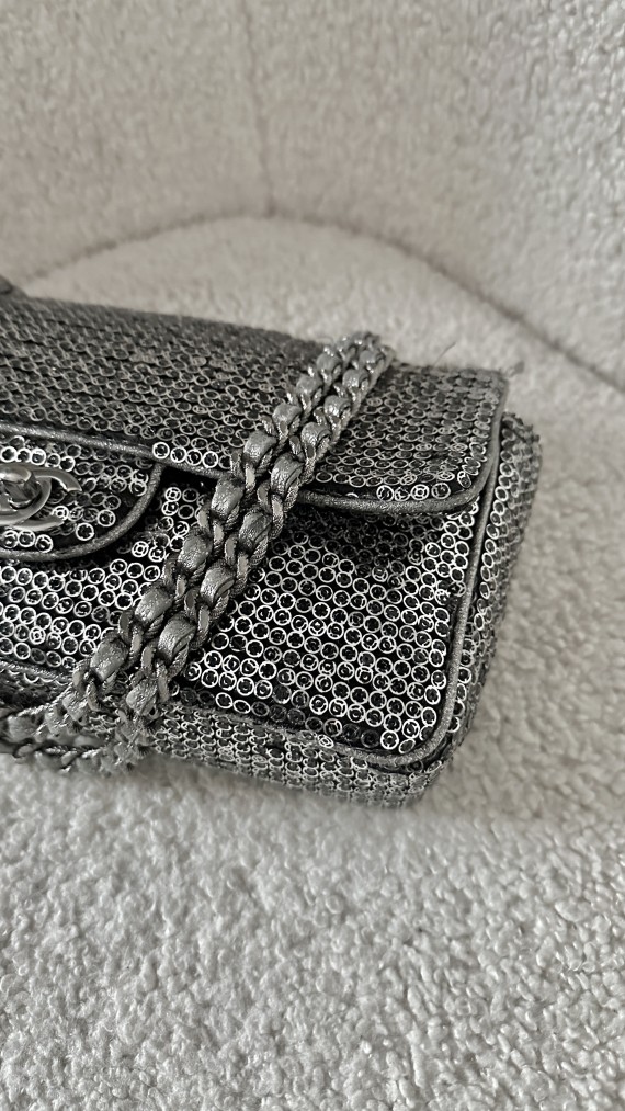 Chanel Singel Flap Bag Sparkle Size Medium