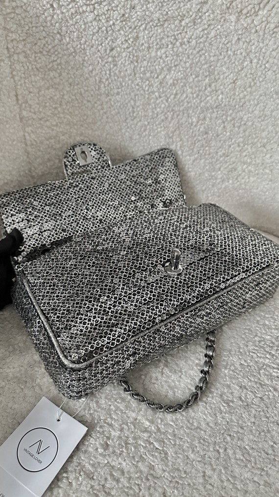 Chanel Singel Flap Bag Sparkle Size Medium