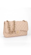 Chanel Classic Double Flap Beige Size Jumbo