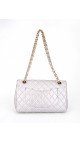 Chanel Metallic Silver Double Flap Bag