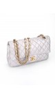 Chanel Metallic Silver Double Flap Bag