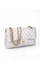 Chanel Metallic Silver Double Flap Bag