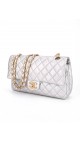 Chanel Metallic Silver Double Flap Bag