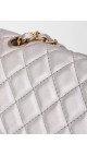 Chanel Metallic Silver Double Flap Bag