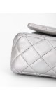 Chanel Metallic Silver Double Flap Bag