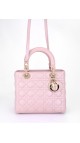 Lady Dior Medium Metallic Pink Shoulder Bag