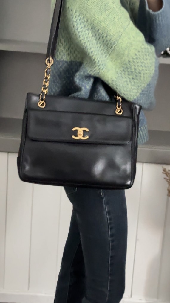 Vintage Chanel Tote Bag Lammeskinn