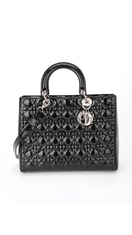 Lady Dior Patent Shoulder Bag Size Large