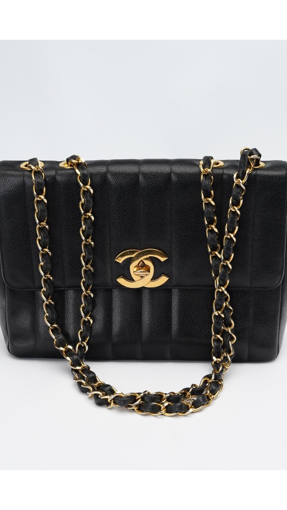 Vintage Chanel Caviar Single Shoulder Flap Size Jumbo