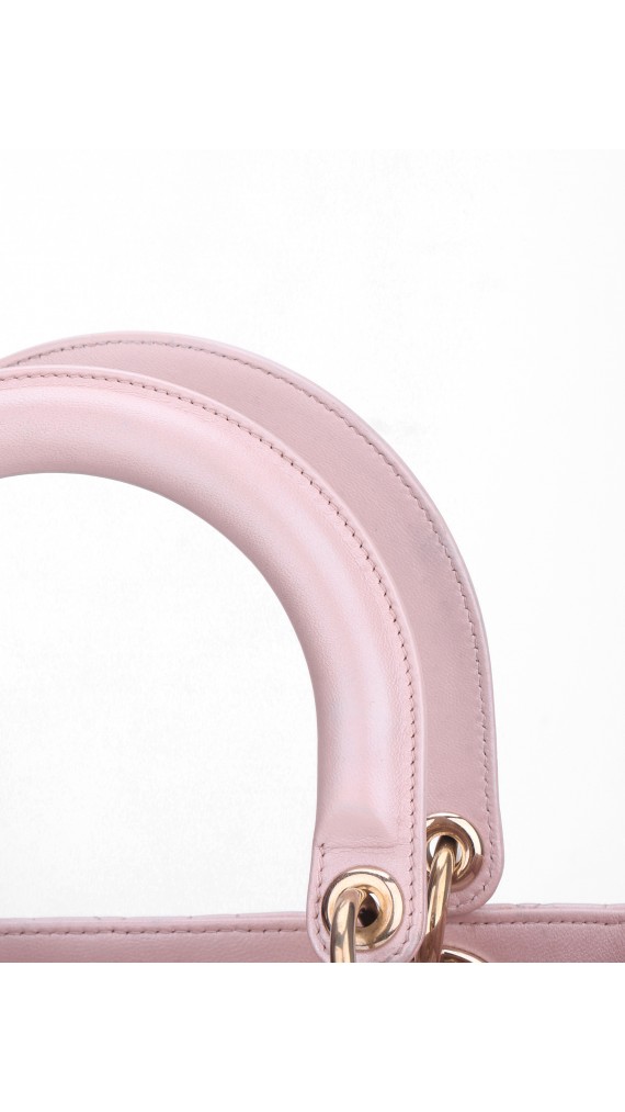 Lady Dior Medium Metallic Pink Shoulder Bag