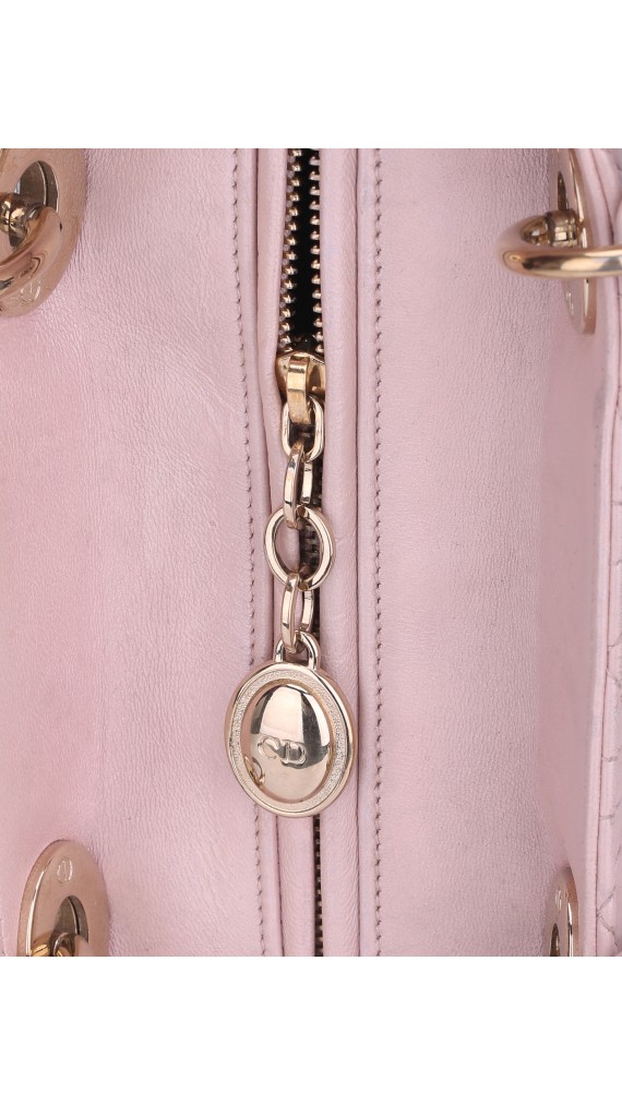 Lady Dior Medium Metallic Pink Shoulder Bag