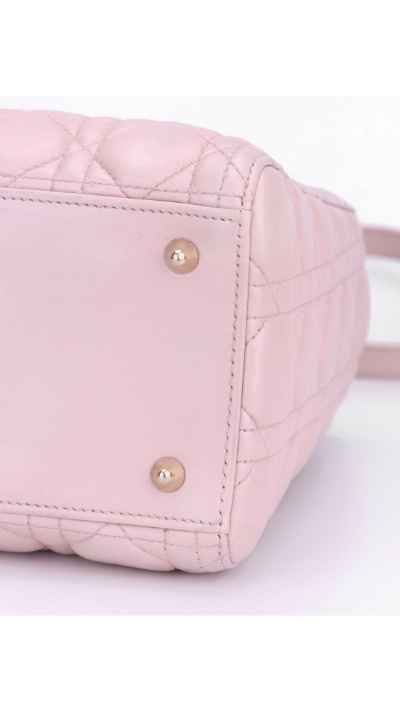 Lady Dior Medium Metallic Pink Shoulder Bag