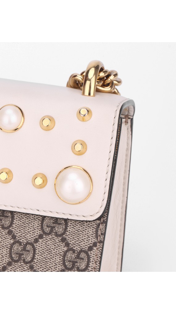 Gucci Pearl Studded Padlock Shoulder Bag