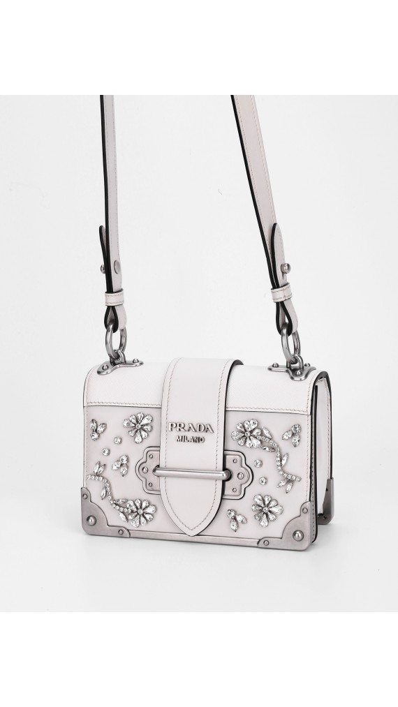 Prada Cahier Leather Crossbody Bag