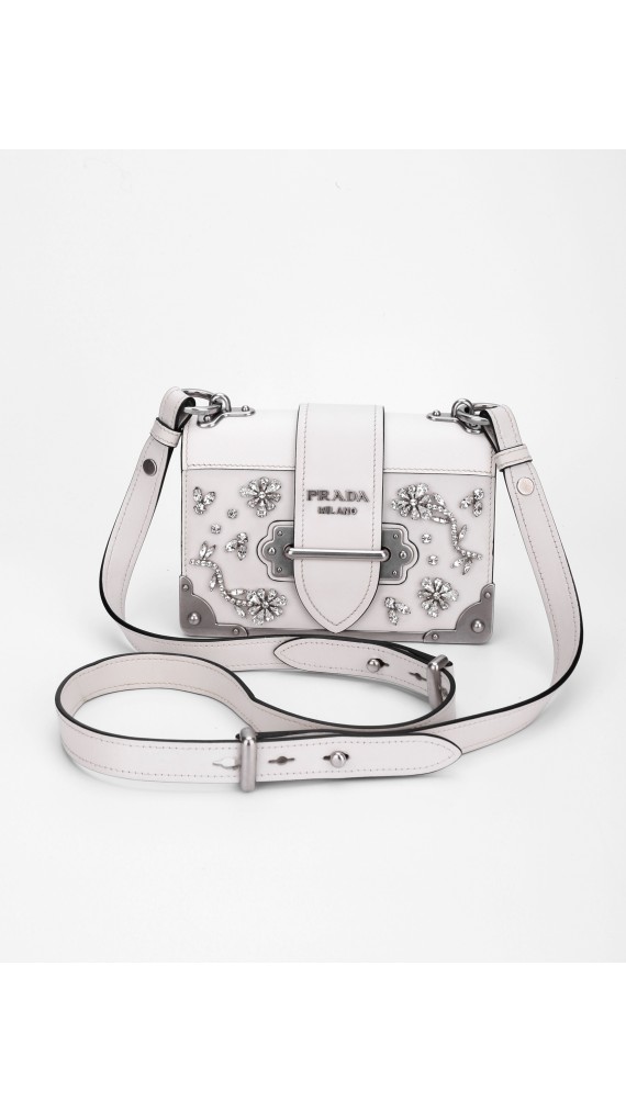 Prada Cahier Leather Crossbody Bag