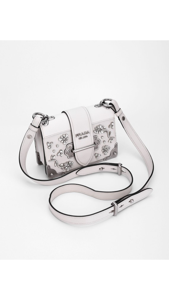 Prada Cahier Leather Crossbody Bag