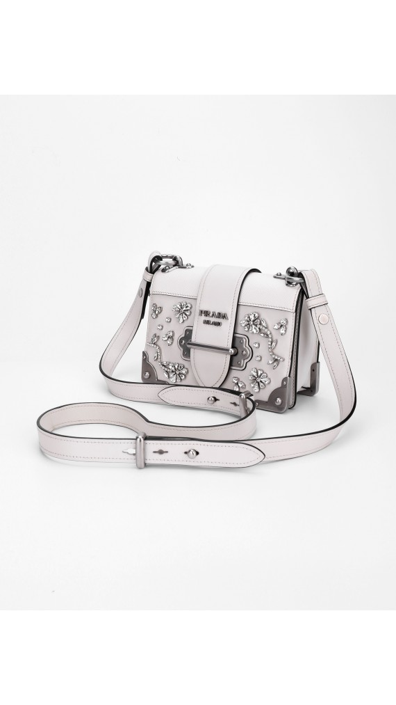 Prada Cahier Leather Crossbody Bag