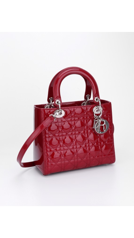 Lady Dior Patent Shoulder Bag Medium