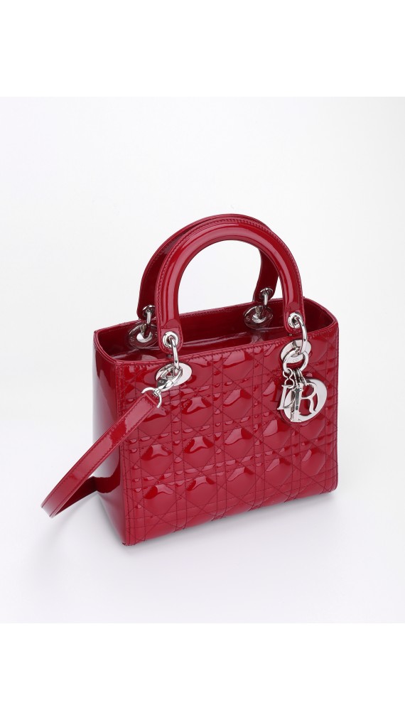 Lady Dior Patent Shoulder Bag Medium