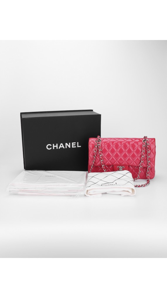 Chanel Classic Double Flap Bag Medium i Patent Leather