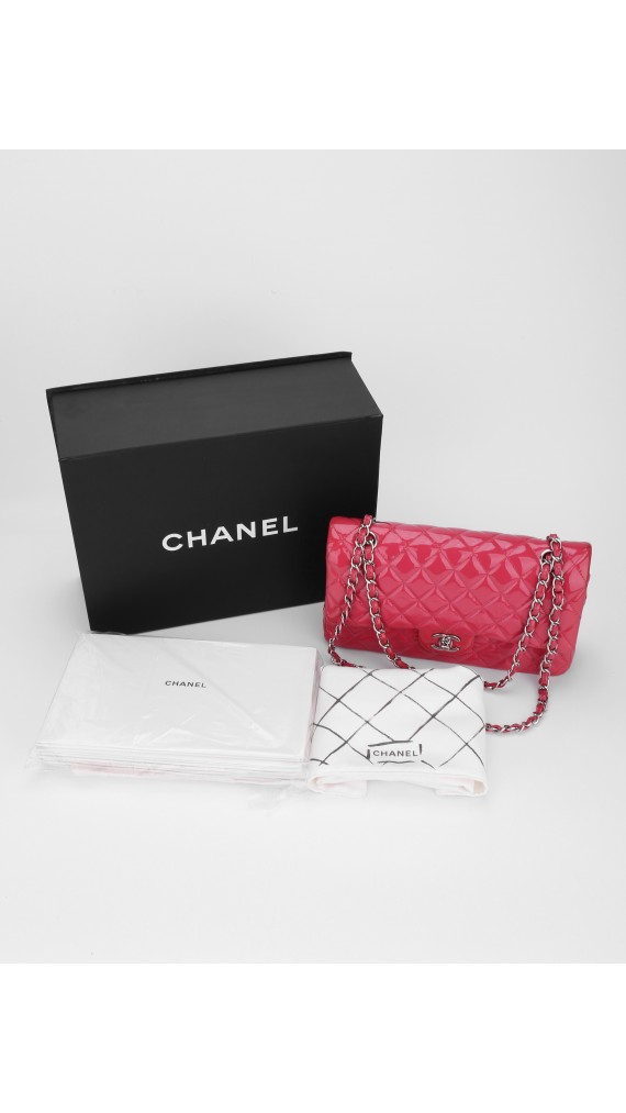 Chanel Classic Double Flap Bag Medium i Patent Leather