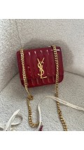 YSL Vicky small quilted patent-leather shoulder bag