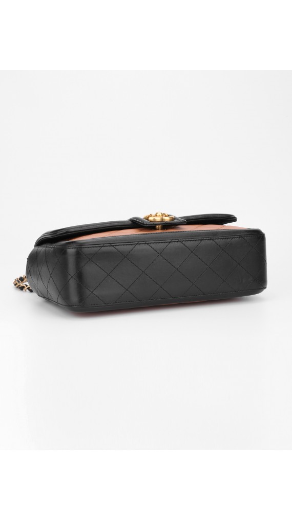 Chanel Quilted Medium Flap Beige and Black