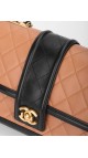 Chanel Quilted Medium Flap Beige and Black