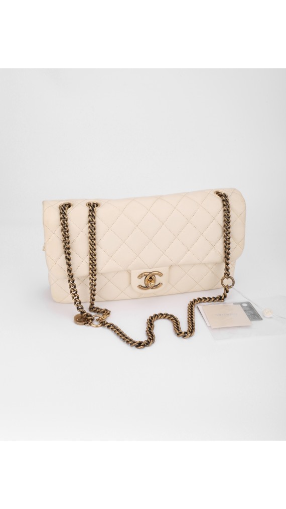 Chanel Single Flap Beige