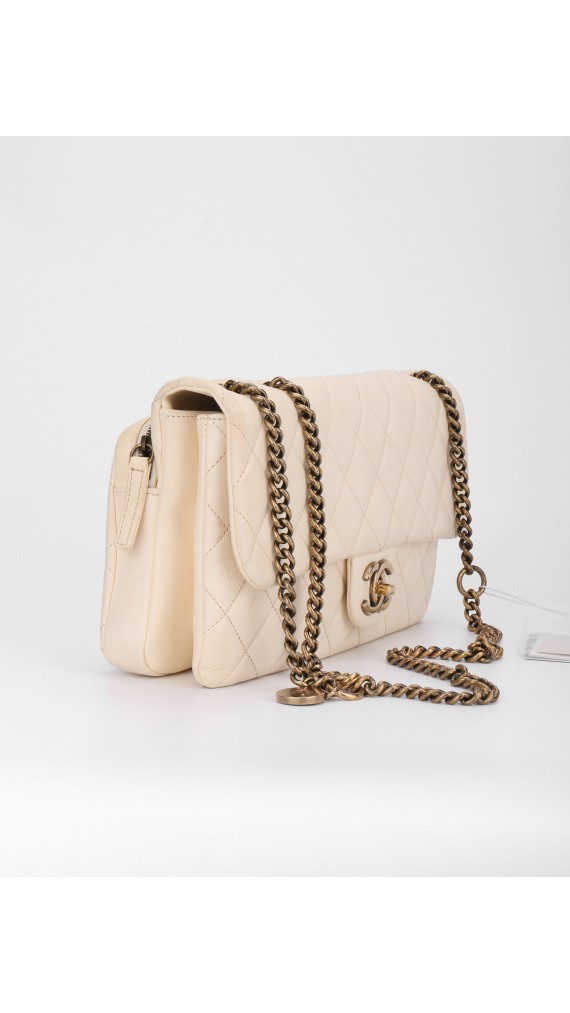 Chanel Single Flap Beige