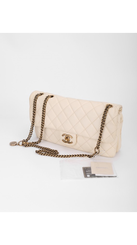 Chanel Single Flap Beige