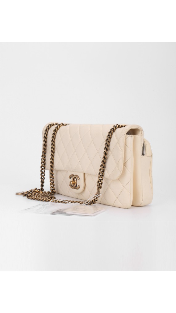 Chanel Single Flap Beige