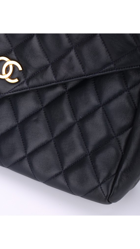 Vintage Chanel Soft Shoulder Bag CC Mørkeblå