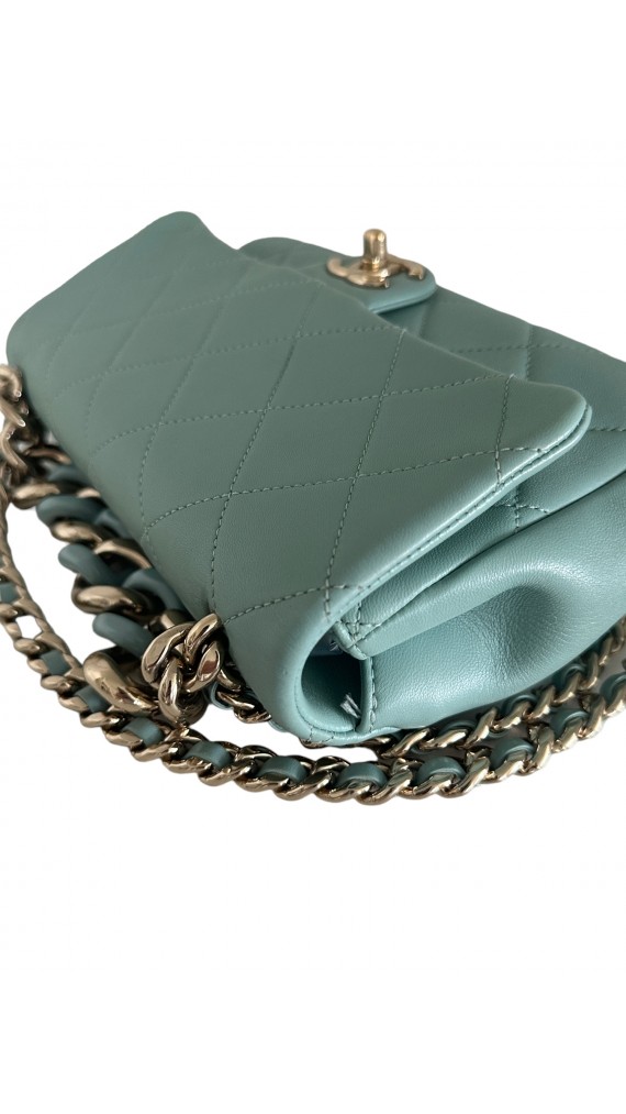 Chanel Flap Bag with large bi color chain