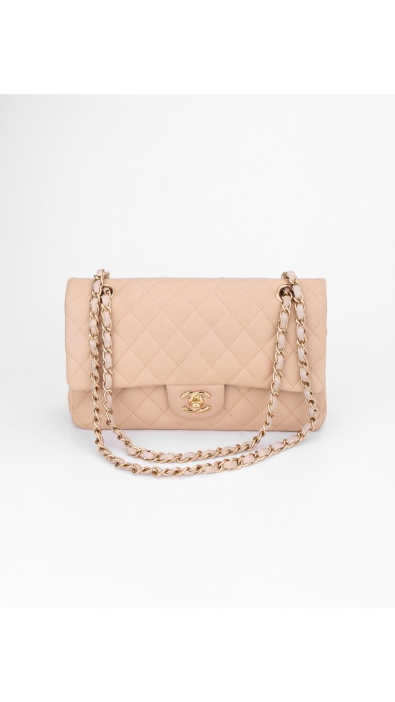 Chanel Double Flap Bag Beige Size Medium