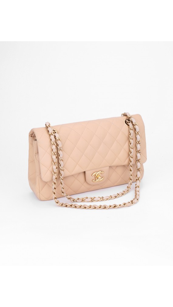 Chanel Double Flap Bag Beige Size Medium