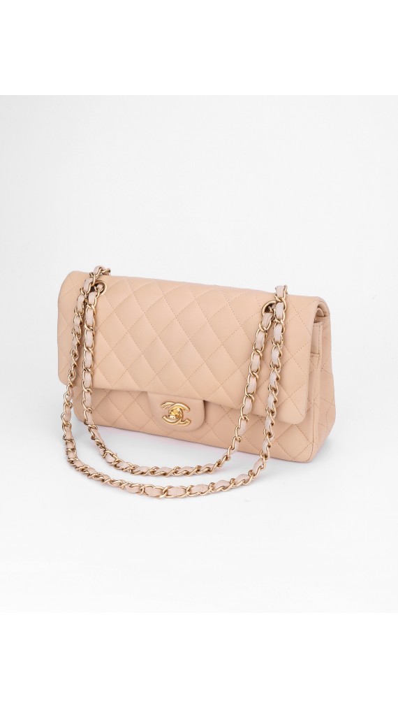 Chanel Double Flap Bag Beige Size Medium