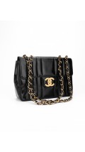 Vintage Chanel Single Flap Bag Size Jumbo