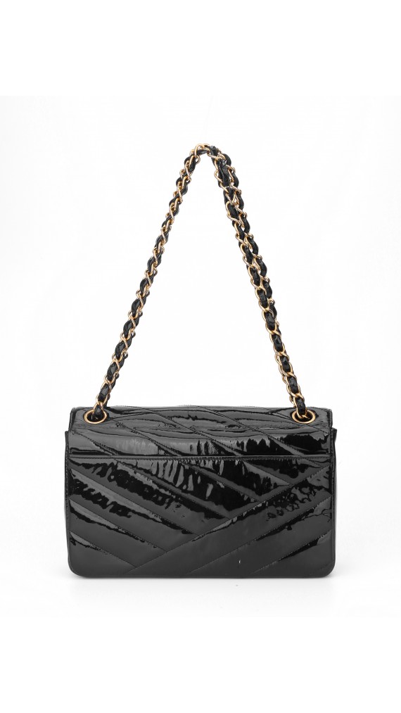 Chanel Single Flap Patent Shoulder Bag